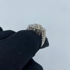14K Gold Jumbo Stacked Halo Diamond Engagement Ring - additional product view 4