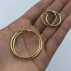 10K Yellow Gold Hoop Earrings (2.2mm) - additional product view 4