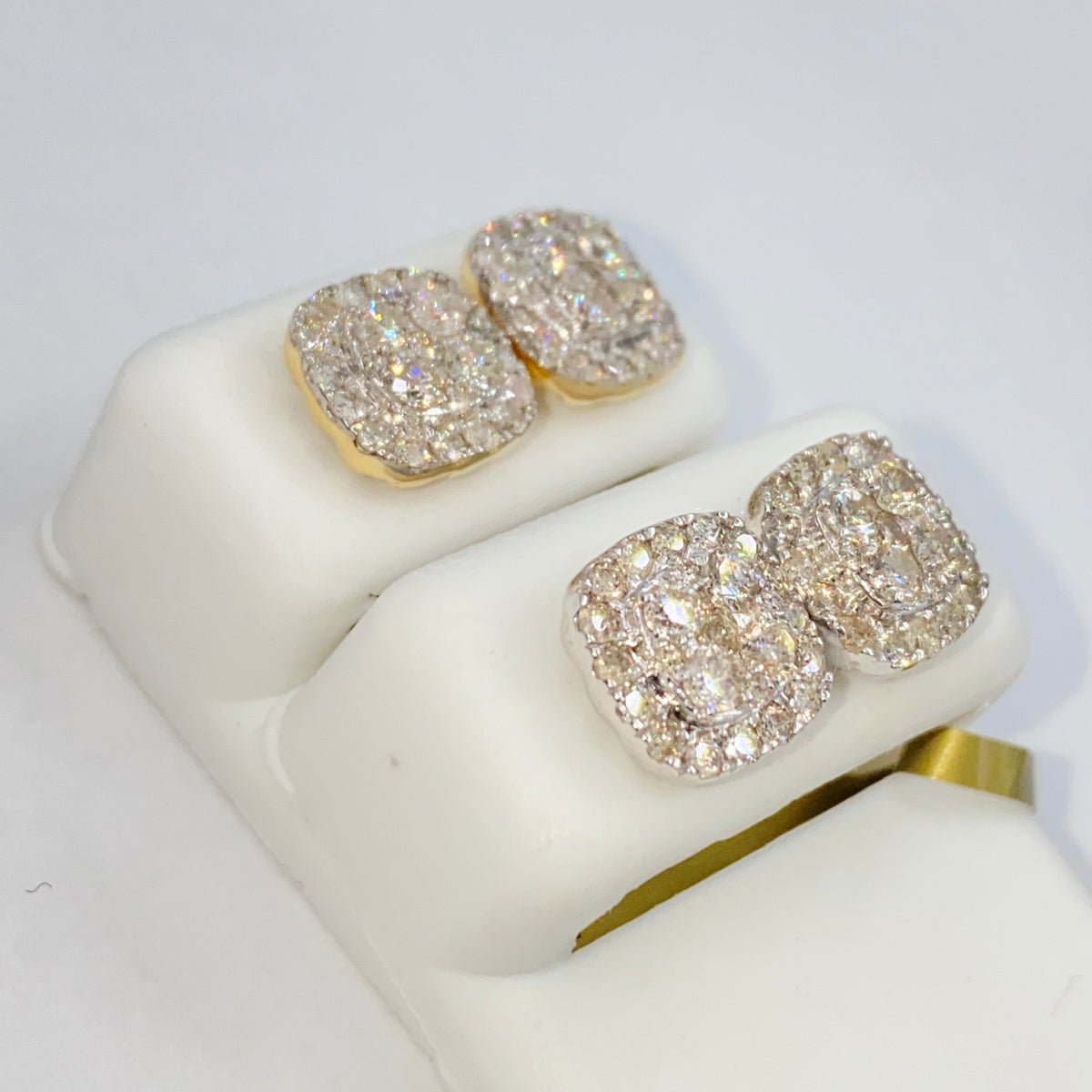 10K Gold 10mm Rounded Square Halo Diamond Ring - additional product view 8