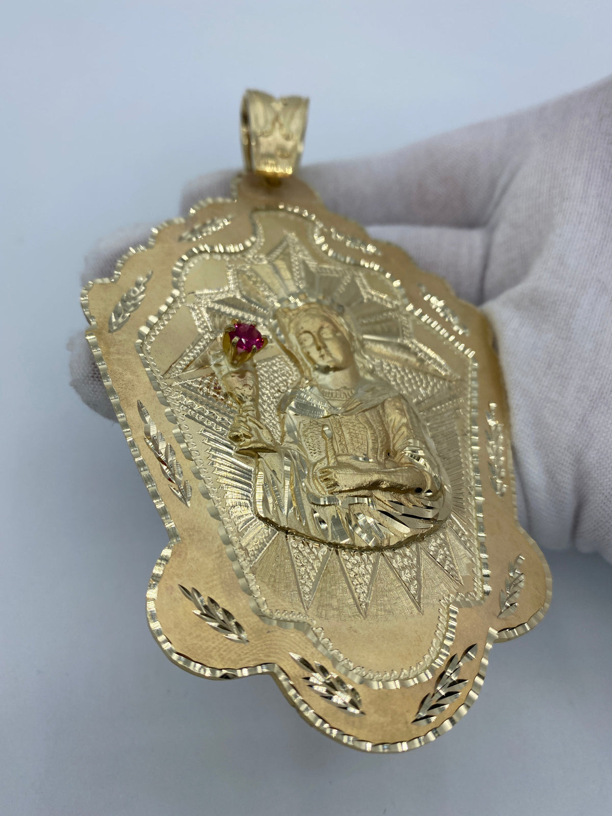10K Gold Saint Barbara Pendant - 4.75 in - additional product view 3