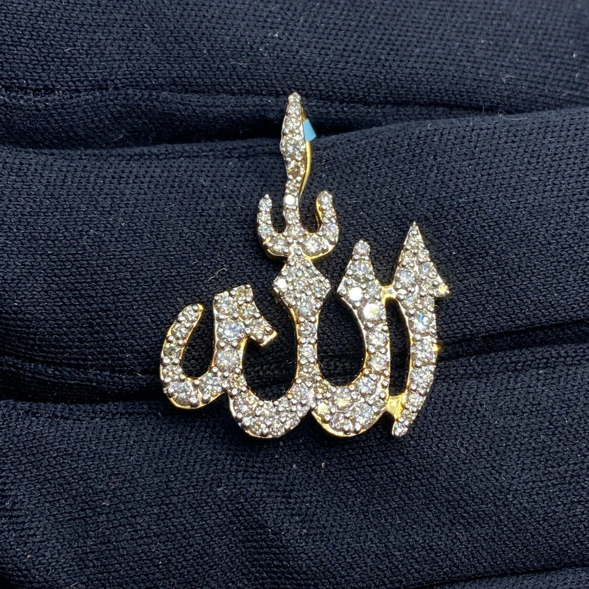 14K Gold Allah Diamond Pendant - additional product view 2