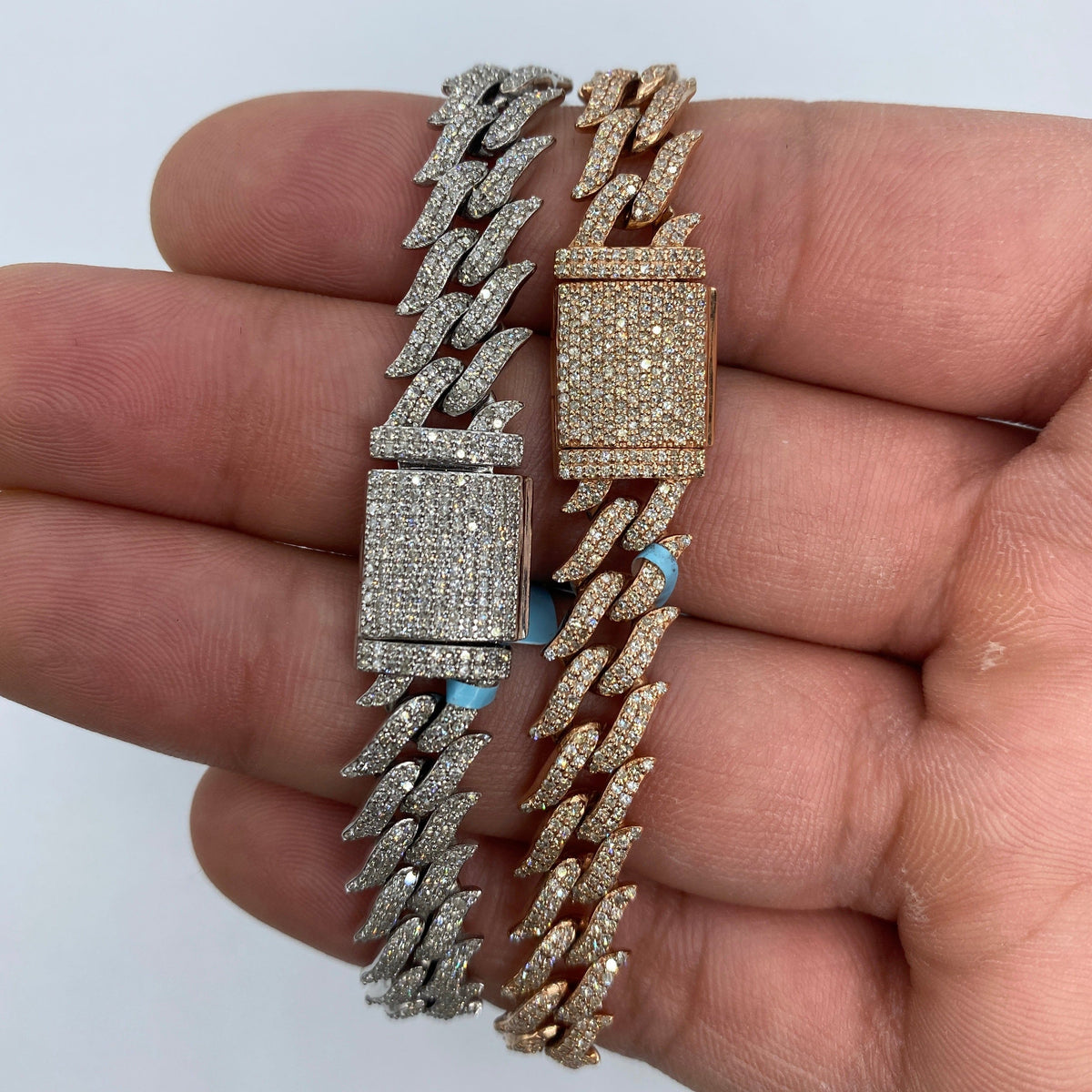 14K Gold 10mm Thorn Cuban Link Diamond Bracelet 8 in - additional product view 2