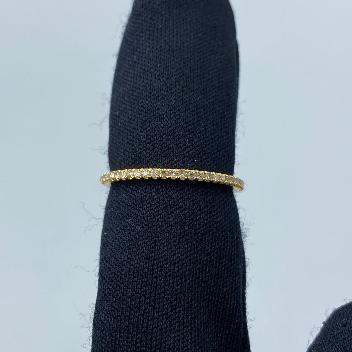 14K Gold Ring Diamond Band in yellow gold - close-up product photo