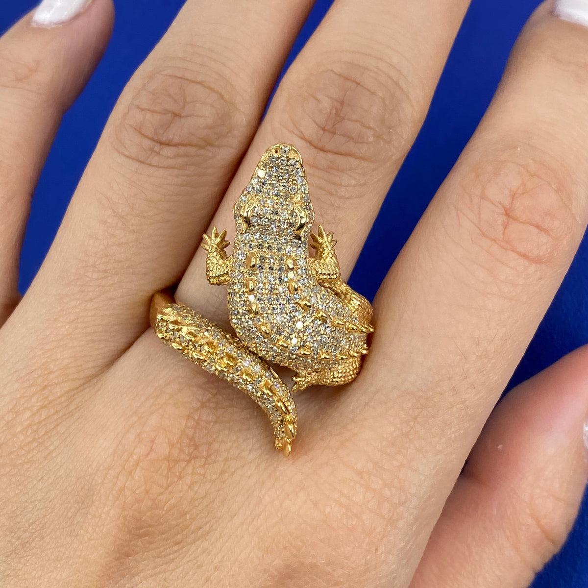 14K Gold Alligator Diamond Ring - additional product view 3