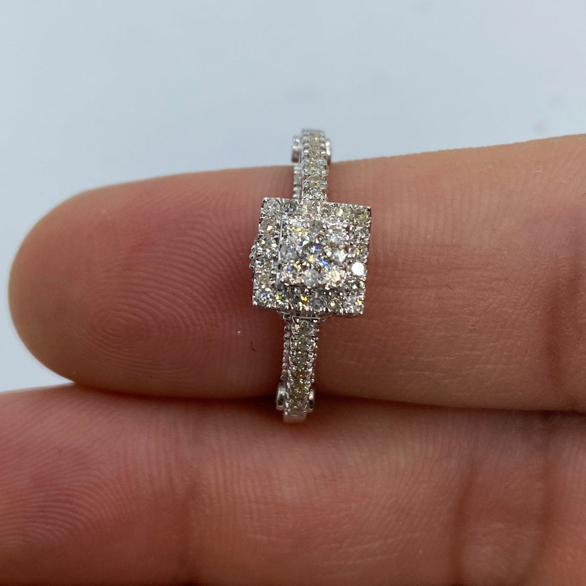 14K Gold 3D Square Diamond Engagement Ring - additional product view 4