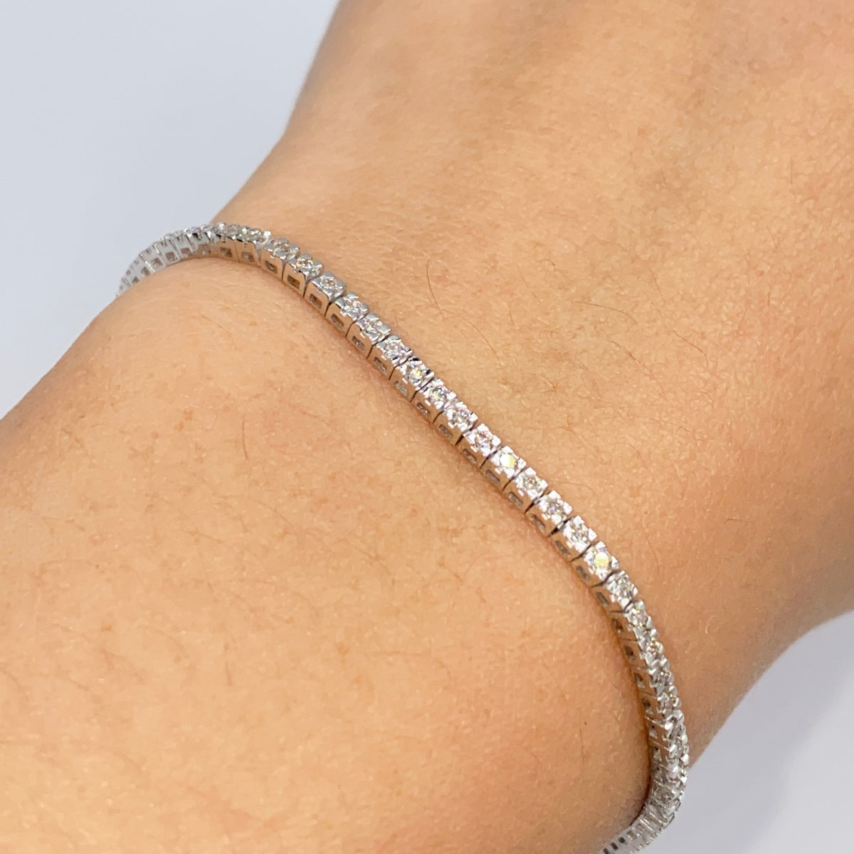 14K Gold 2mm Diamond Tennis Bracelet 7 in - additional product view 4