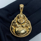 14K Gold Lucky Laughing Buddha Diamond Pendant - additional product view 2
