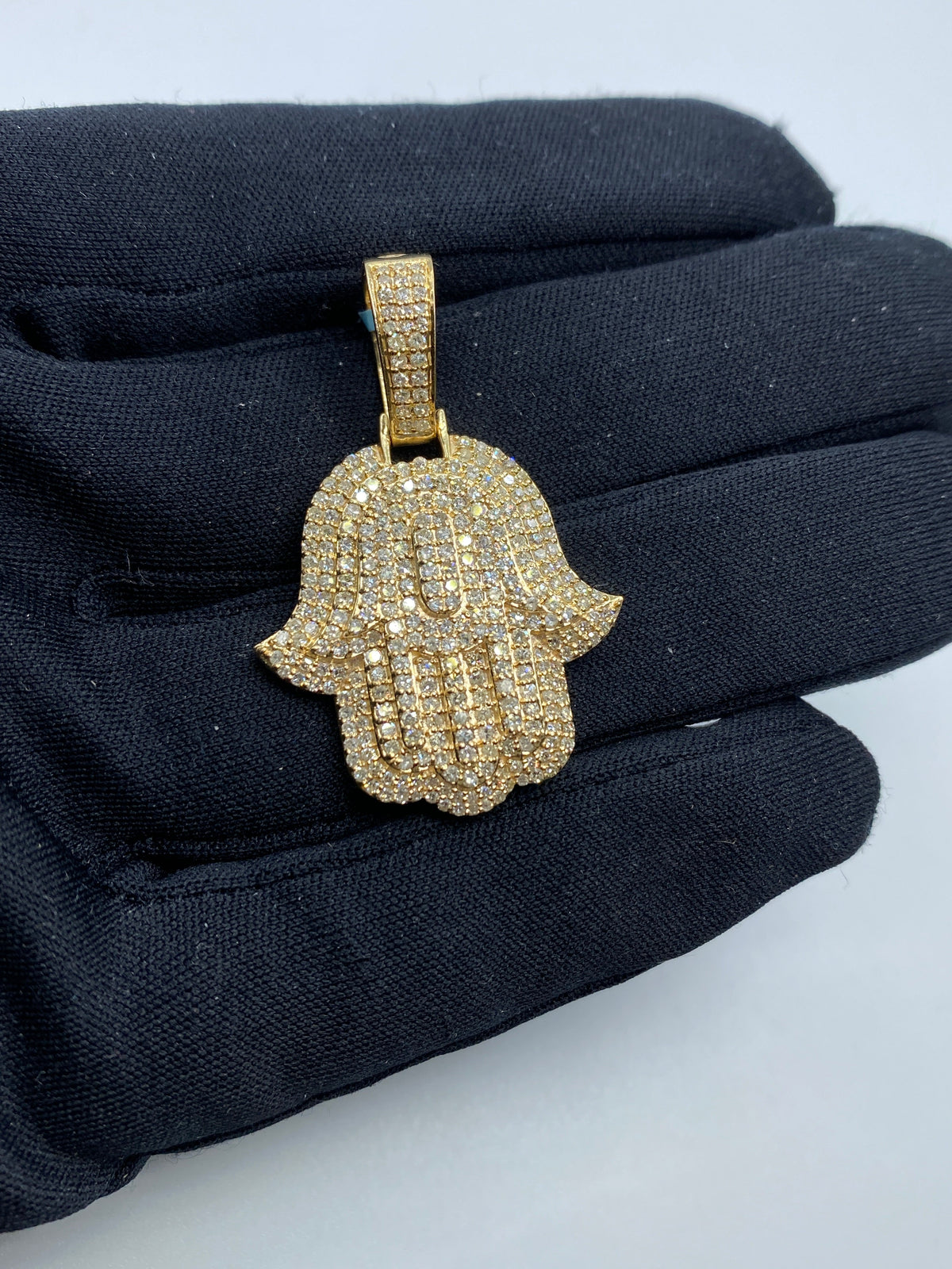 14K Gold Hamsa Diamond Pendant - additional product view 2
