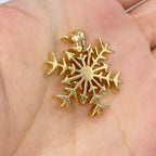 14K Gold Snowflake Diamond Pendant - additional product view 4