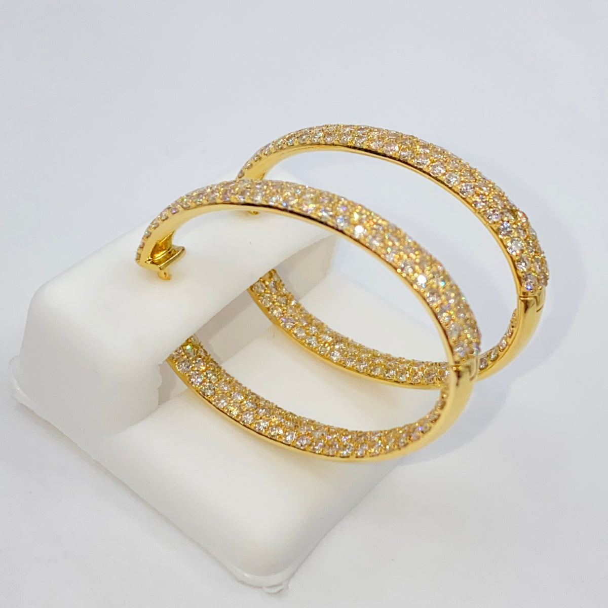 14K Gold Goddess Hoop Diamond Earrings - additional product view 7