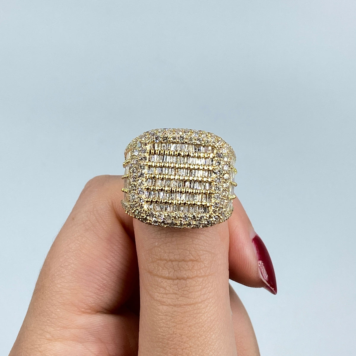 14K Gold Jumbo Stacked Diamond Baguette Ring - additional product view 11