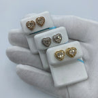 14K Gold Halo Heart Diamond Earrings - additional product view 2