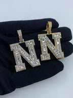 Initial N Baguette Diamond Pendant - additional product view 3