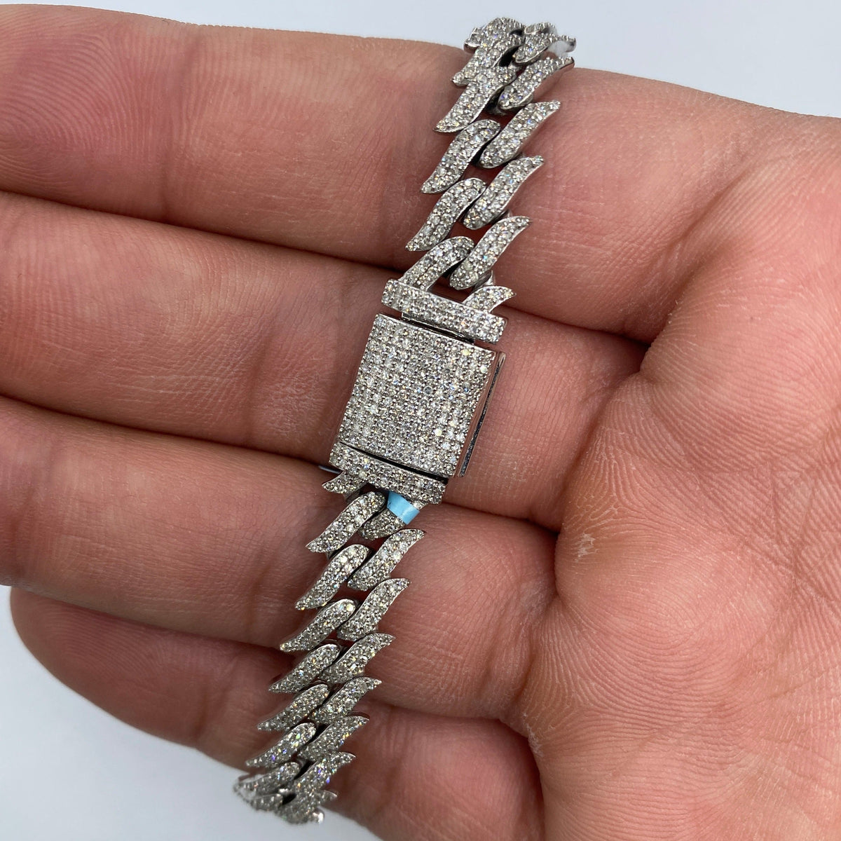 14K Gold 10mm Thorn Cuban Link Diamond Bracelet 8 in - additional product view 6