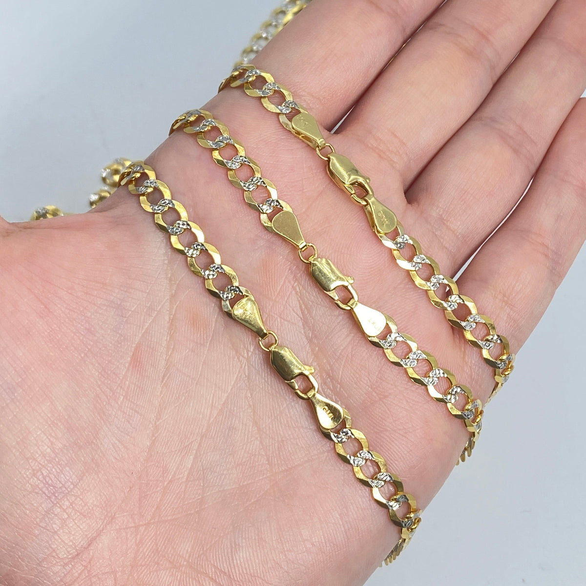 10K Gold 6mm Two-Tone Flat Cuban Link Chain 22–26 in - additional product view 4