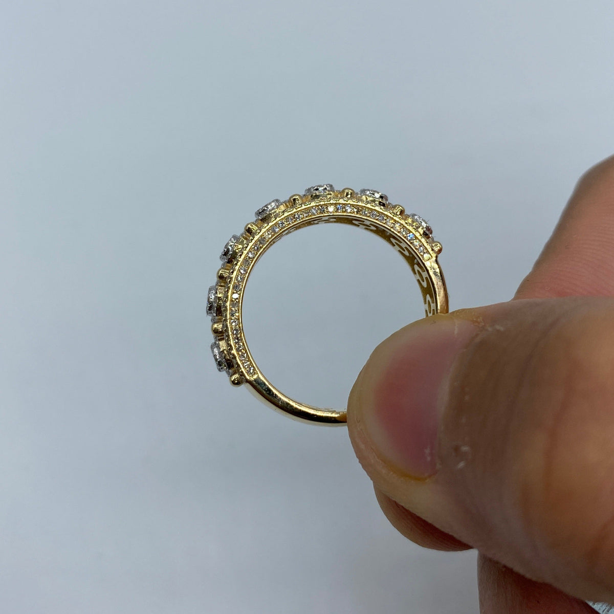 14K Gold Small Flower Diamond Ring - additional product view 3