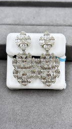 14K Gold Bridal El Trebol Baguette Hanging Diamond Earrings - additional product view 3