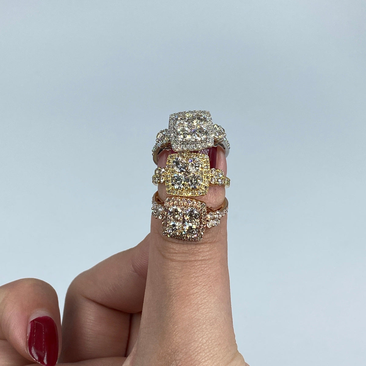 14K Gold Admire Jumbo Halo Square Diamond Engagement Ring - additional product view 4