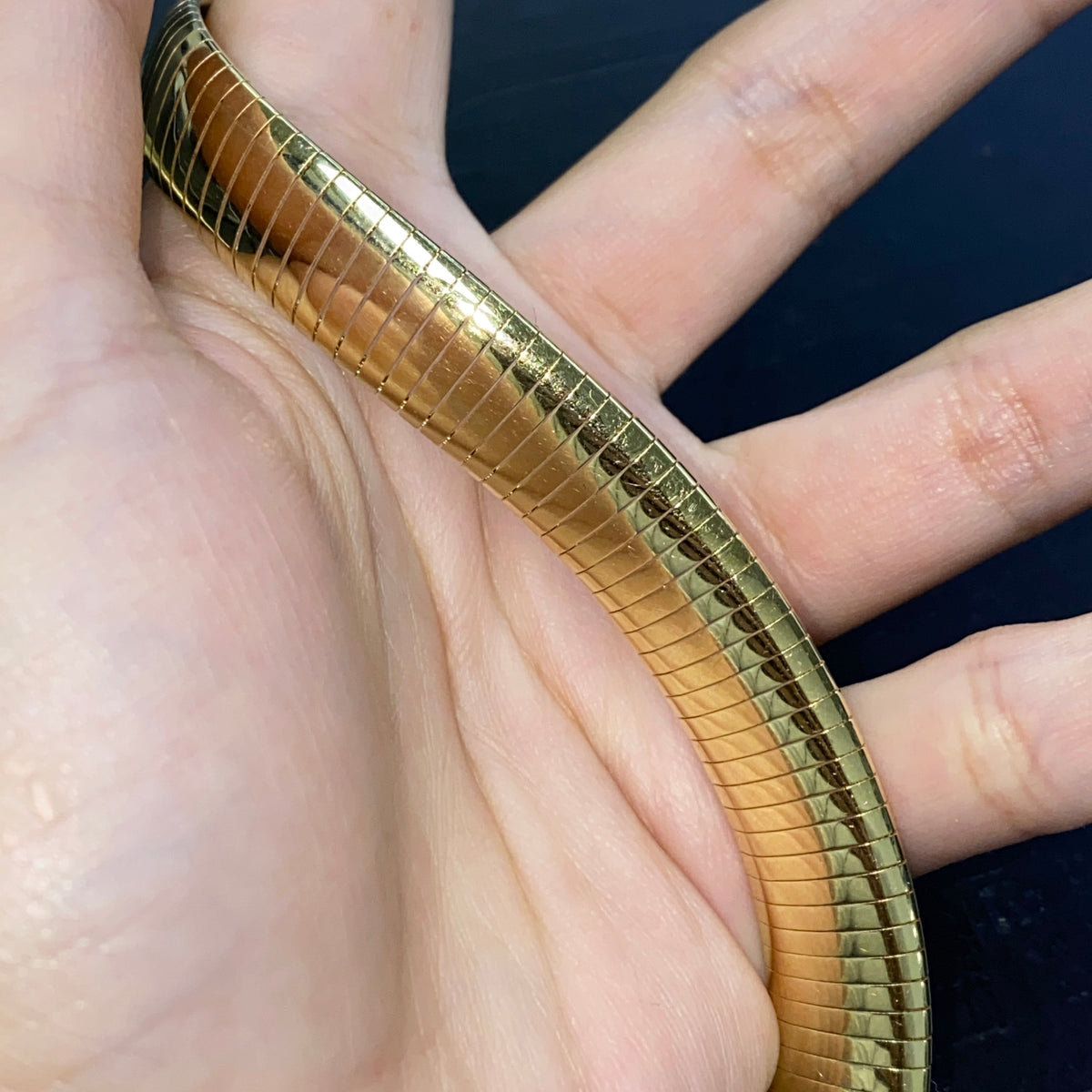 14K Gold 12.5mm Italian Herringbone Snake Chain - additional product view 6