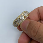 14K Gold Eternity Flower Diamond Ring 7.3 Ct in yellow gold - close-up product photo