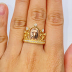 14K Gold Tiara of Virgin Mary Diamond Ring - additional product view 2