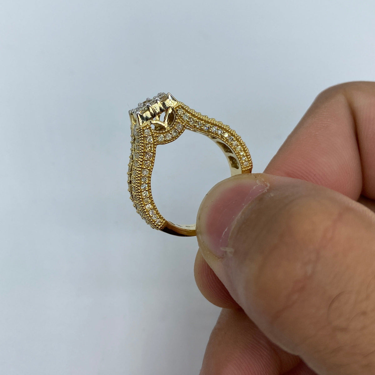 14K Gold Ladies Miami Beach Diamond Ring - additional product view 4