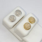 14K Gold 8.3mm Circle Diamond Earrings - additional product view 7