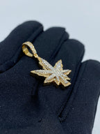Weed Cannabis Diamond Pendant 1.6 Ct - additional product view 3