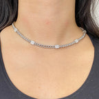 18K Gold 6.3mm Box Cuban Diamond Chain 16 in - additional product view 4