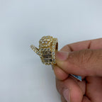 14K Gold Floral Tower Diamond Ring with Matching Band - additional product view 6