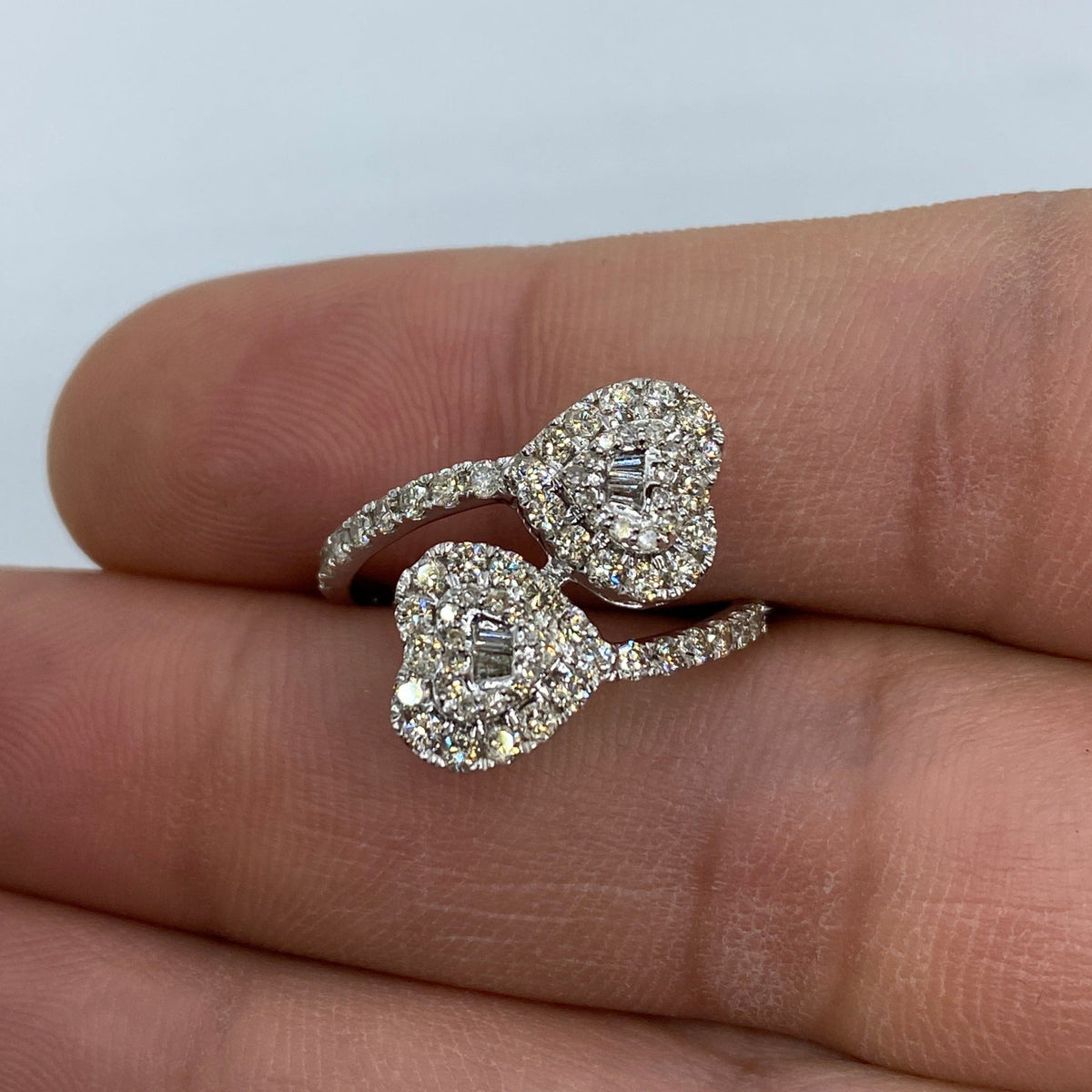 14K Gold Heart Bangle Diamond Engagement Ring - additional product view 3