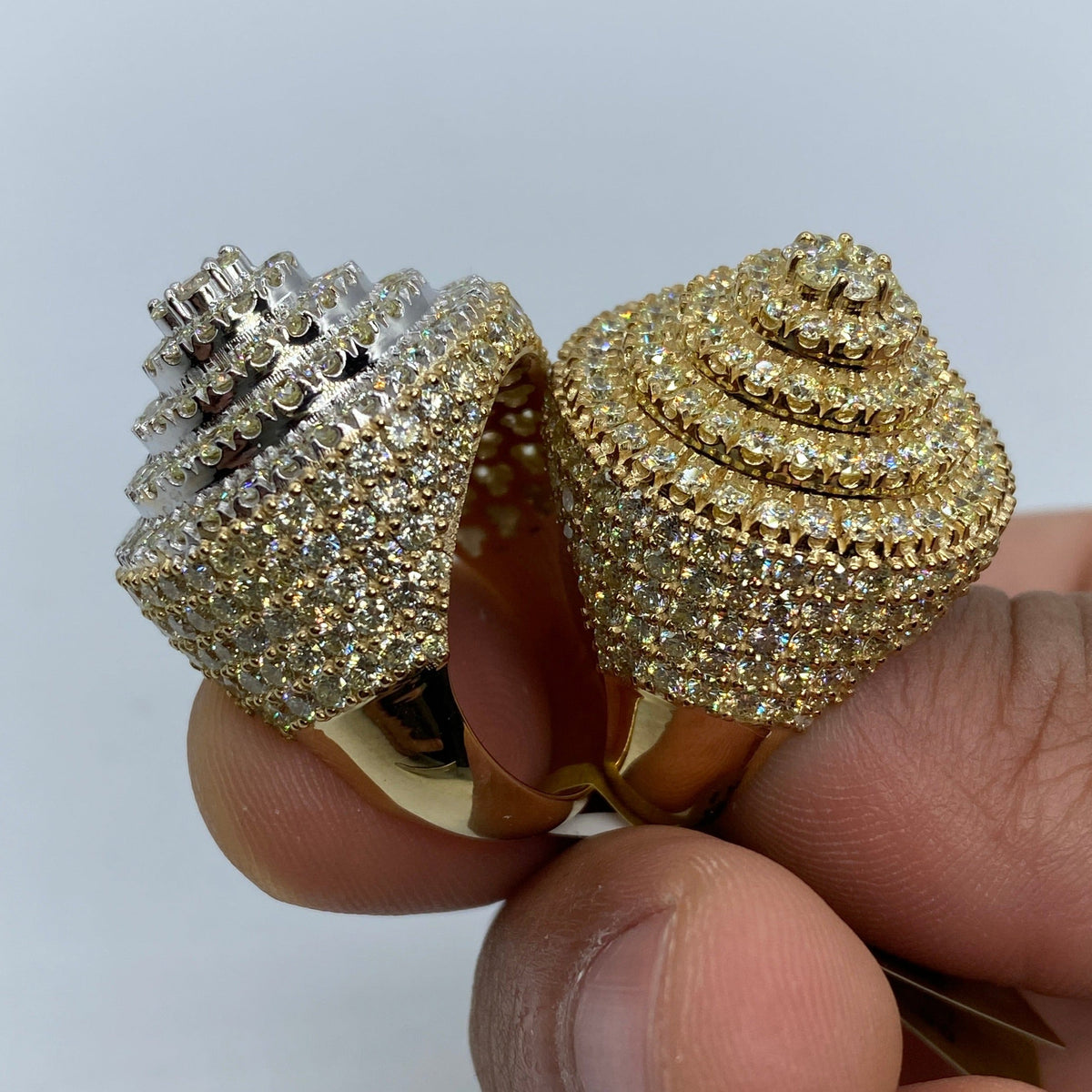 10K Gold Jumbo Circle Cake Diamond Ring - additional product view 3