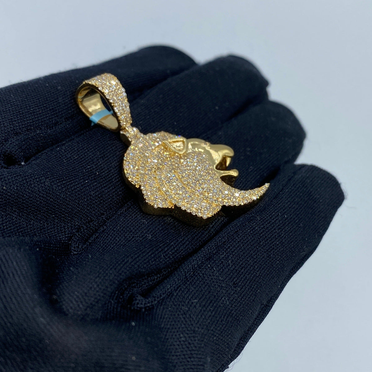 14K Gold Lion Head Diamond Pendant - additional product view 3