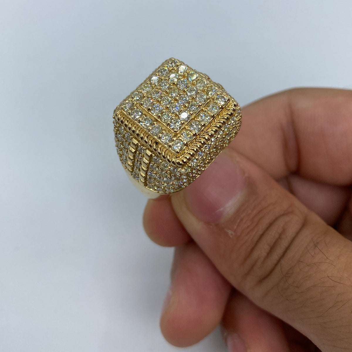 14K Gold Square Jumbo Diamond Ring - additional product view 2