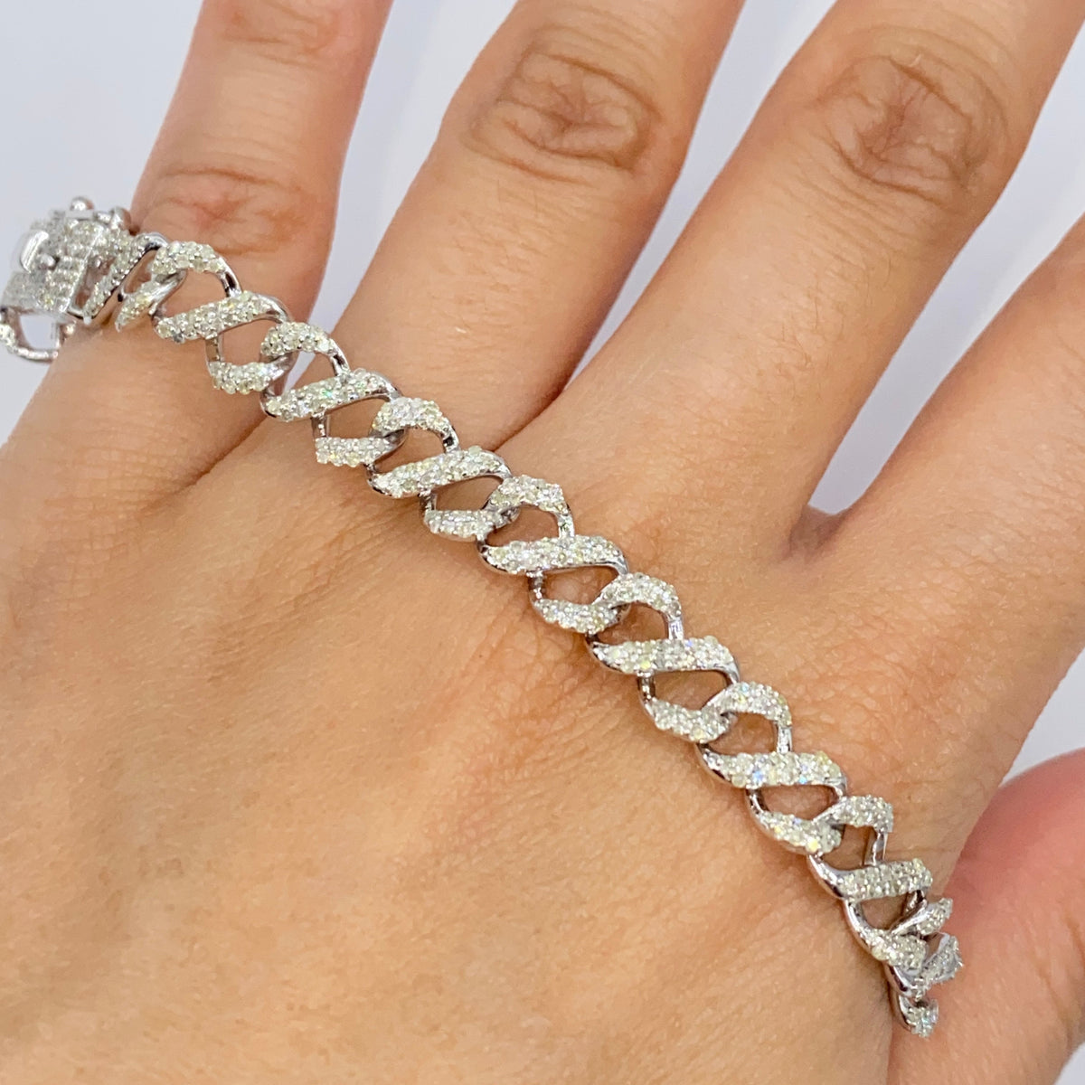 10K Gold Iced Infinity Cuban Link Diamond Bracelet - additional product view 4