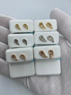 14K Gold Large Tear Shape Diamond Baguette Earrings - additional product view 6