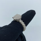 14K Gold Jumbo Circle Halo Diamond Engagement Ring with Band - additional product view 3