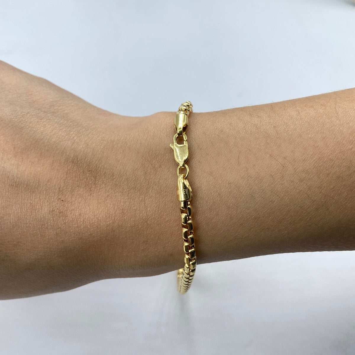 14K Gold 3.5mm Thick Rolo Link Bracelet 8 in - additional product view 3