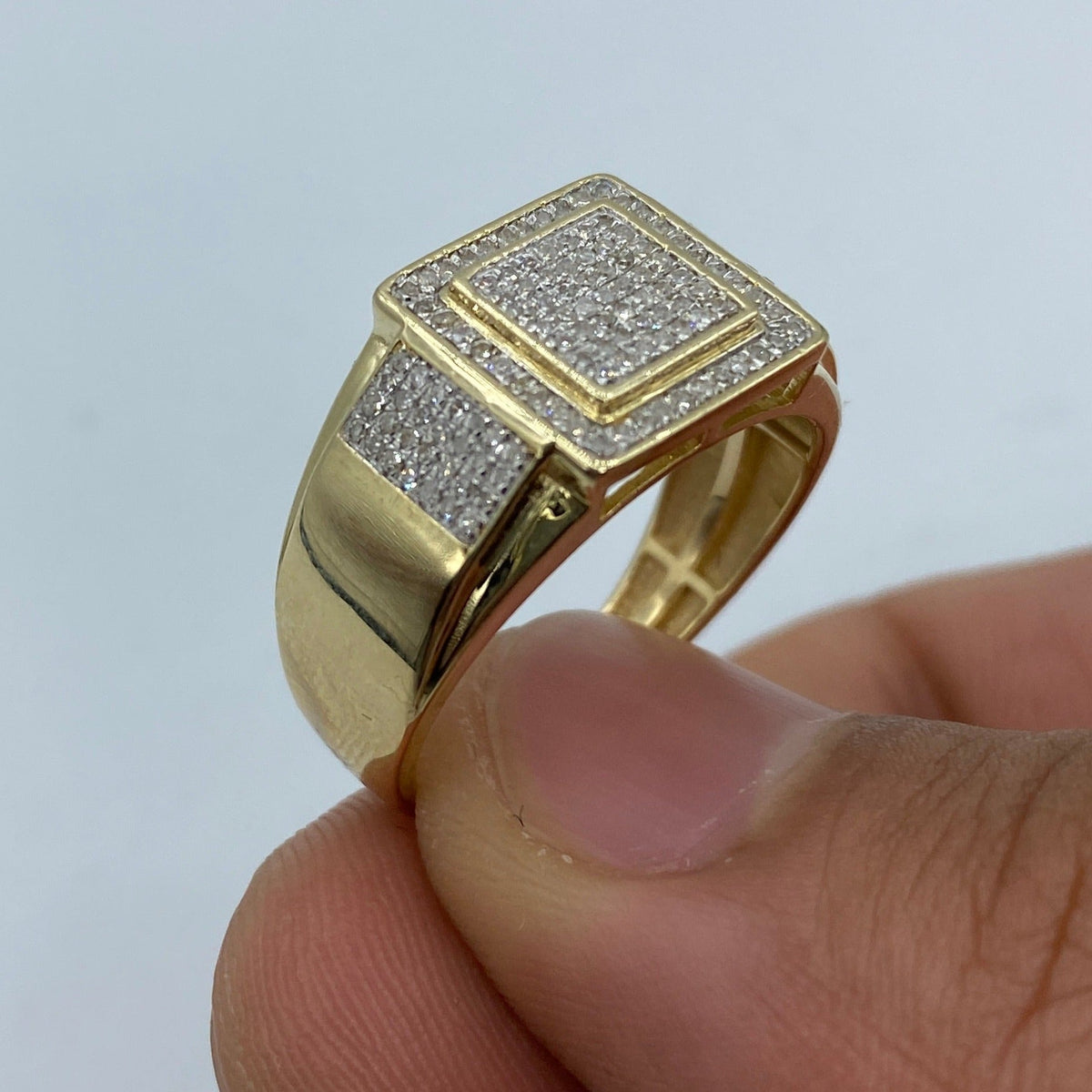 10K Gold 3D Square Diamond Ring - additional product view 4