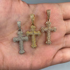 14K Gold Round Cut Cross Diamond Pendant - additional product view 3
