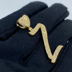 14K Gold Initial Z Script Heart Diamond Pendant - additional product view 6