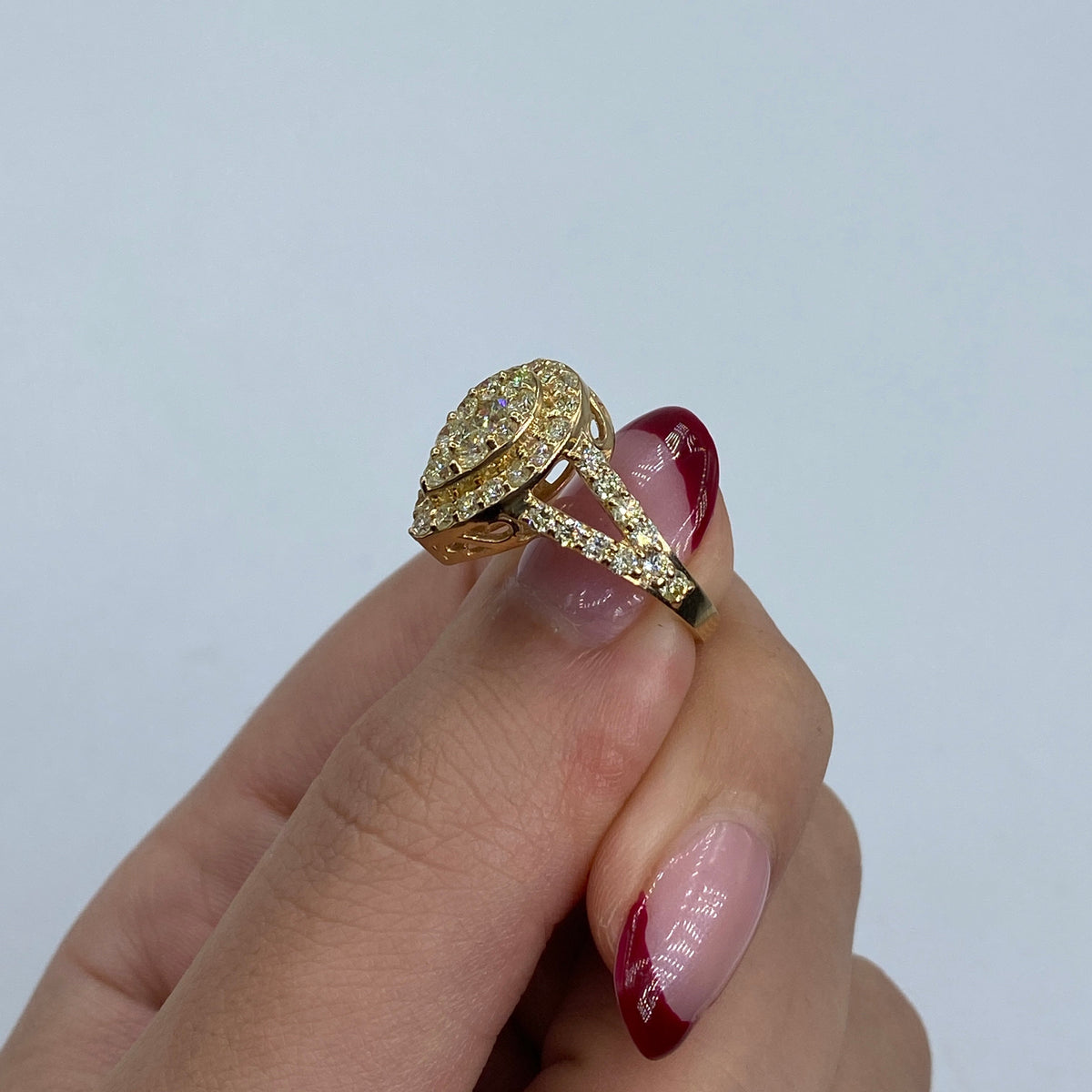 14K Gold Cherish Halo Pear Diamond Engagement Ring - additional product view 9
