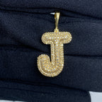 Initial J Bubble Diamond Pendant - additional product view 2