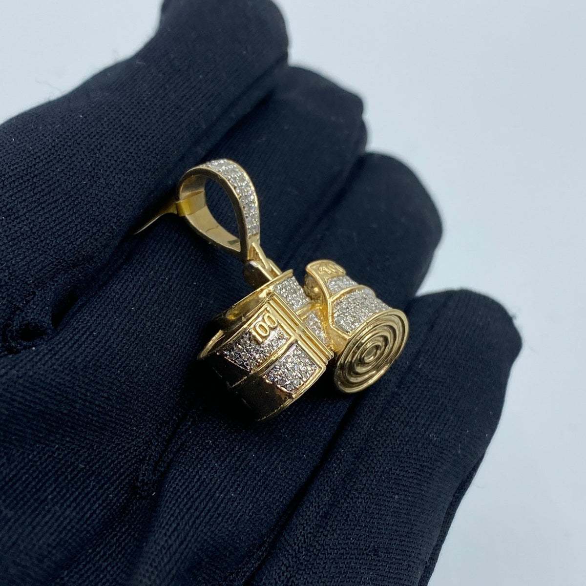 10K Gold Bundles of Cash Diamond Pendant - additional product view 3