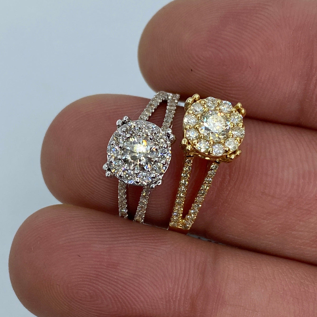 14K Gold Square Flower Diamond Engagement Ring - additional product view 2
