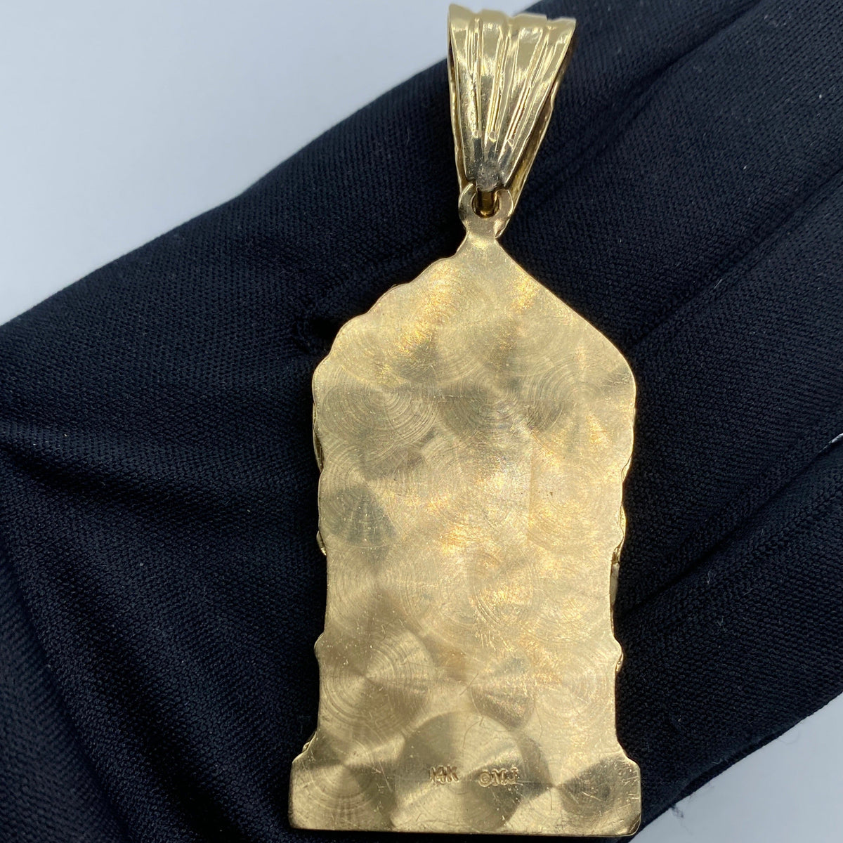 14K Gold Saint Lazarus in the House Pendant - additional product view 5