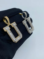 Initial U Baguette Diamond Pendant - additional product view 4