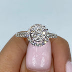 14K Gold Circle Halo Diamond Ring - additional product view 4