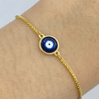 14K Gold Evil Eye Adjustable Bracelet - additional product view 2