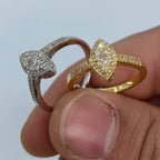 14K Gold Almond Diamond Engagement Ring - additional product view 6